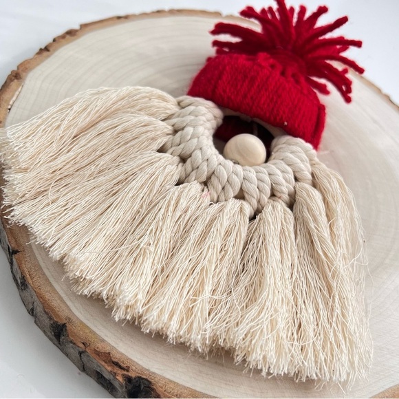 Macrame Gnome Tree Ornament - Picture 3 of 7